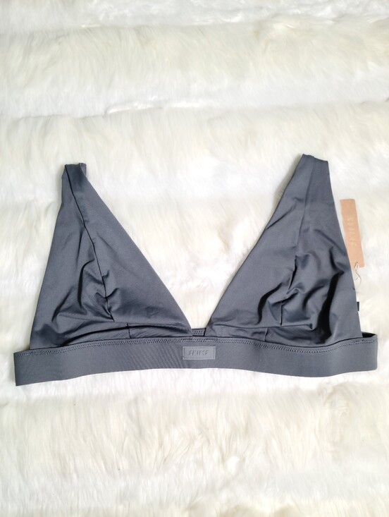 SKIMS Other - SKIMS Swim Plunge Bikini Top Grey Gunmetal Women Small NEW